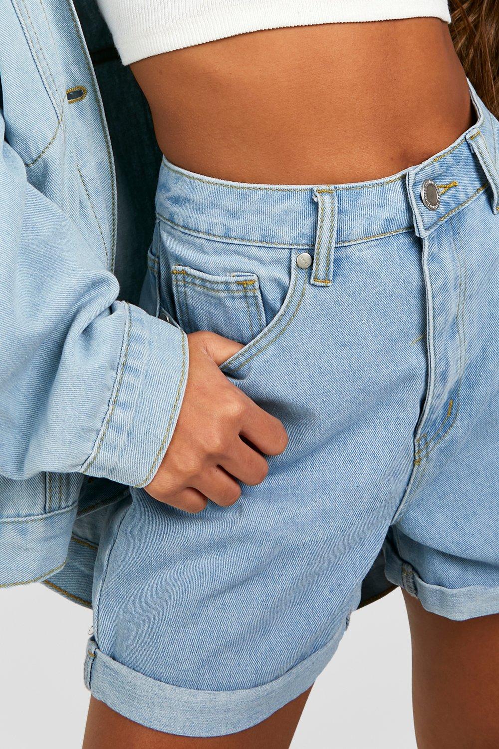 Rolled store denim shorts